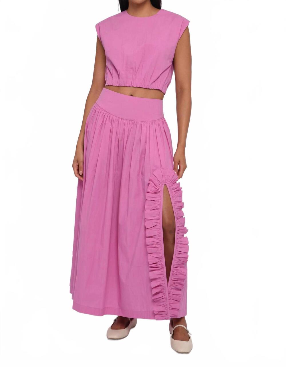 NEW LOVE THE LABEL sunshine maxi skirt in orchid